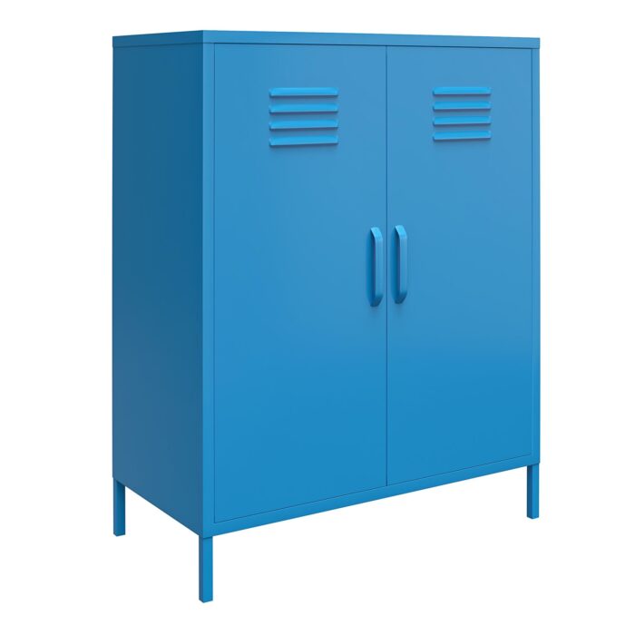 Novogratz Cache 2 Door Metal Locker Storage Cabinet Blue/Mint/Orange/Yellow-0