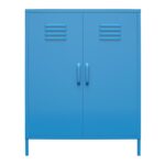 Novogratz Cache 2 Door Metal Locker Storage Cabinet Blue/Mint/Orange/Yellow-22740