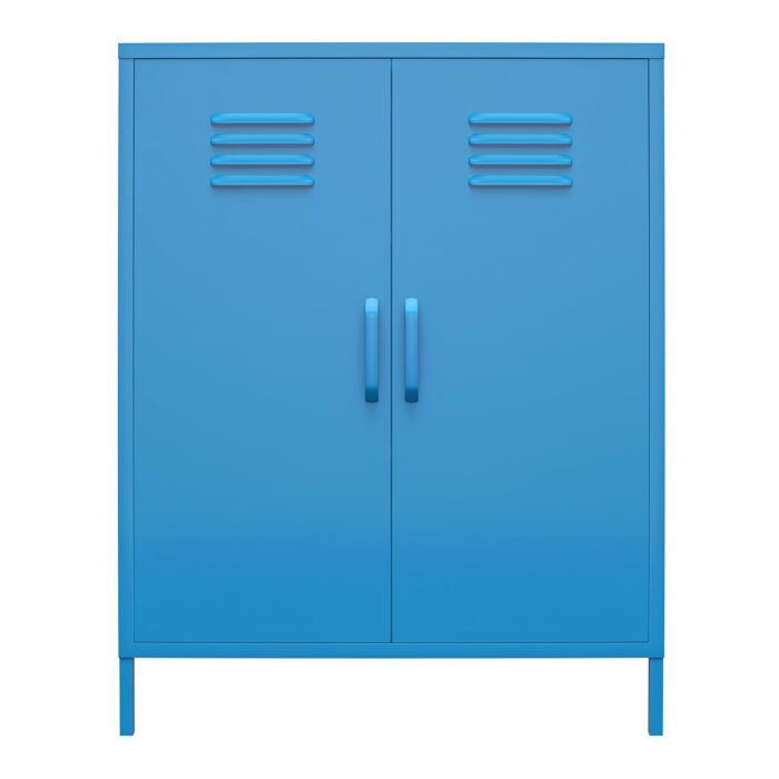 Novogratz Cache 2 Door Metal Locker Storage Cabinet Blue/Mint/Orange/Yellow-22740