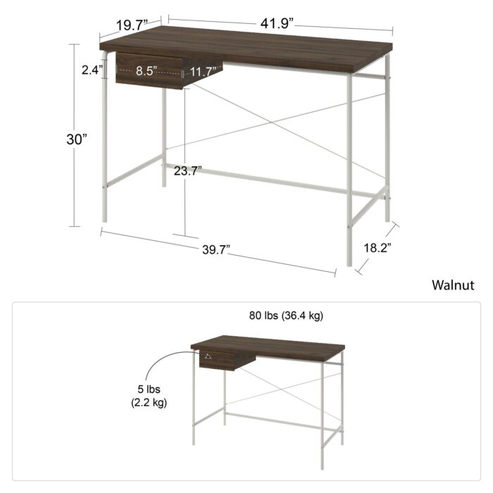Novogratz Webster Computer Desk Walnut -22816