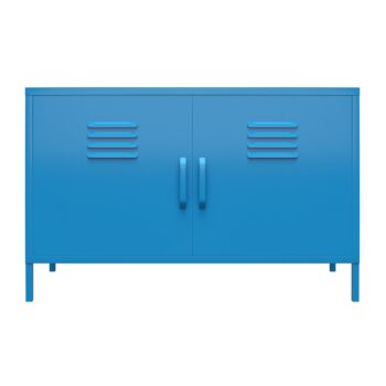 Novogratz Cache 2 Door Metal Locker Accent Cabinet in Blue/Mint/Orange/Yellow-0
