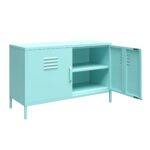 Novogratz Cache 2 Door Metal Locker Accent Cabinet in Blue/Mint/Orange/Yellow-22730