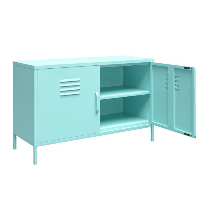 Novogratz Cache 2 Door Metal Locker Accent Cabinet in Blue/Mint/Orange/Yellow-22730