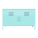 Novogratz Cache 2 Door Metal Locker Accent Cabinet in Blue/Mint/Orange/Yellow-22725