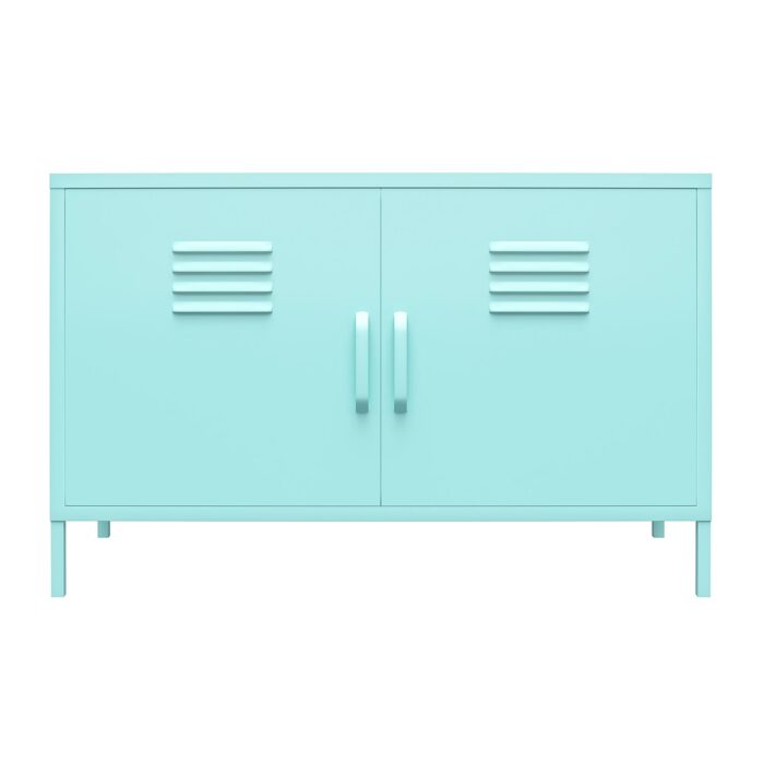 Novogratz Cache 2 Door Metal Locker Accent Cabinet in Blue/Mint/Orange/Yellow-22725