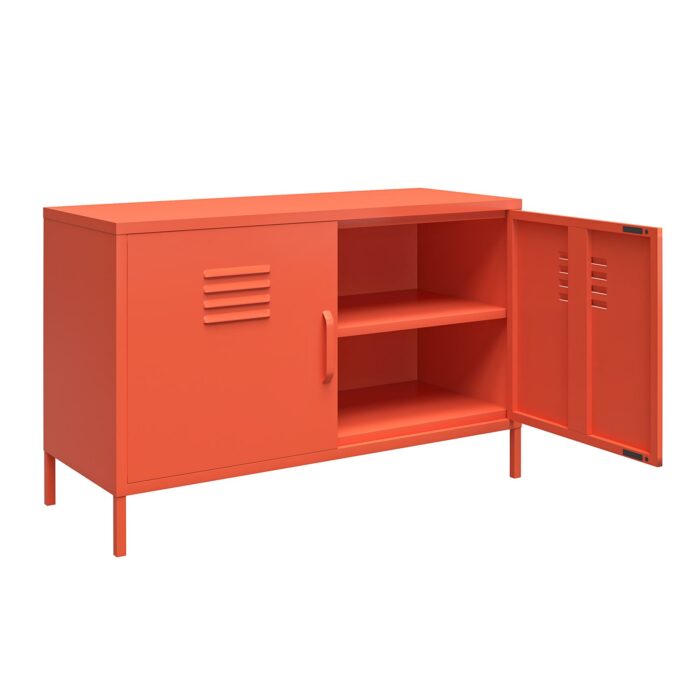 Novogratz Cache 2 Door Metal Locker Accent Cabinet in Blue/Mint/Orange/Yellow-22729