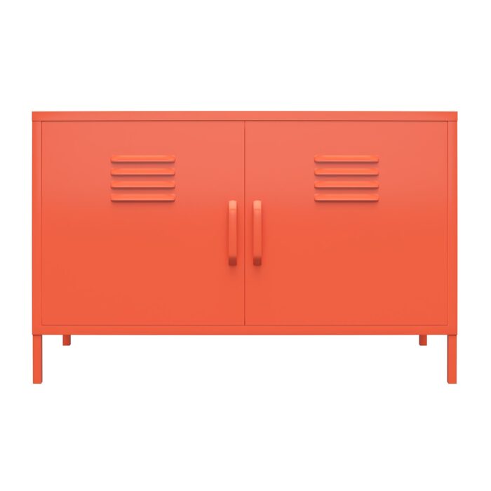 Novogratz Cache 2 Door Metal Locker Accent Cabinet in Blue/Mint/Orange/Yellow-22727