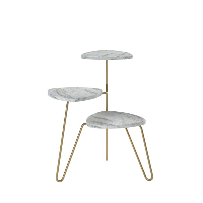 Novogratz Athena Plant Stand Black/White marble-22708