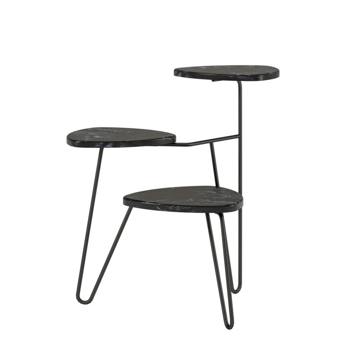 Novogratz Athena Plant Stand Black/White marble-22710