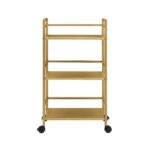 Novogratz Helix 3 Shelf Metal Rolling Utility Cart Gold-22790