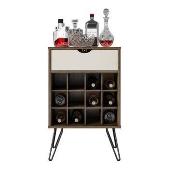 Novogratz Concord Beverage Storage Stand in Brown Oak/Natural/Walnut -0