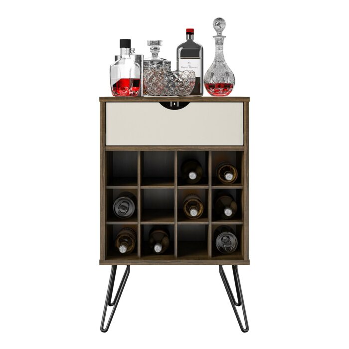 Novogratz Concord Beverage Storage Stand in Brown Oak/Natural/Walnut -0