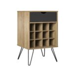 Novogratz Concord Beverage Storage Stand in Brown Oak/Natural/Walnut -22771