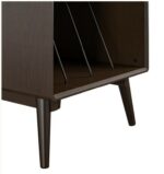 Novogratz Brittany Retro Walnut Wood Veneer Turntable Stand with Drawer-22647