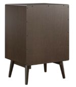 Novogratz Brittany Retro Walnut Wood Veneer Turntable Stand with Drawer-22649