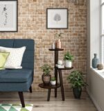 Novogratz Brittany Retro Plant Stand in Walnut wood veneer-22664