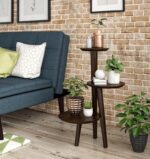 Novogratz Brittany Retro Plant Stand in Walnut wood veneer-22665