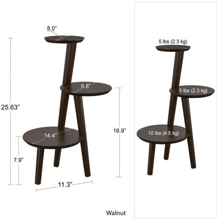 Novogratz Brittany Retro Plant Stand in Walnut wood veneer-22662