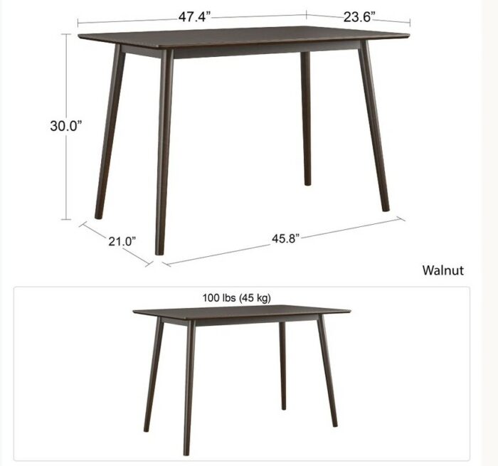 Novogratz Brittany Desk walnut finish on wood veneer -22674