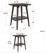 Novogratz Brittany End Table walnut finish on wood veneer-22683