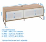 Alphason Helium Floor Standing or Wall Mounted TV Unit in Black White or Oak & White-23195