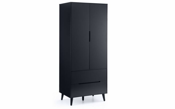 Julian Bowen Alicia 2 Door Retro Wardrobe in anthracite-0