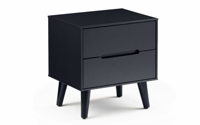 Julian Bowen Alicia 2 Drawer Retro Bedside anthracite-0