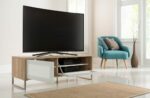 Alphason Helium Floor Standing or Wall Mounted TV Unit in Black White or Oak & White-23196