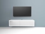 Alphason Helium Floor Standing or Wall Mounted TV Unit in Black White or Oak & White-23203