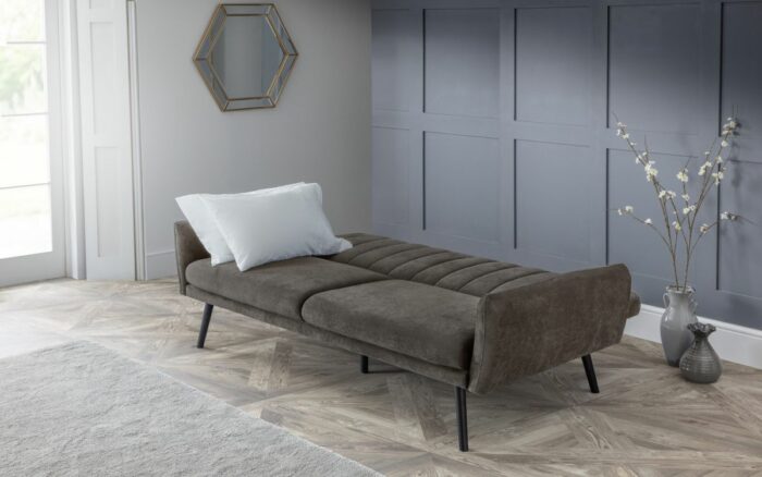 Julian Bowen Afina Sofa Bed in Grey Velvet-24342