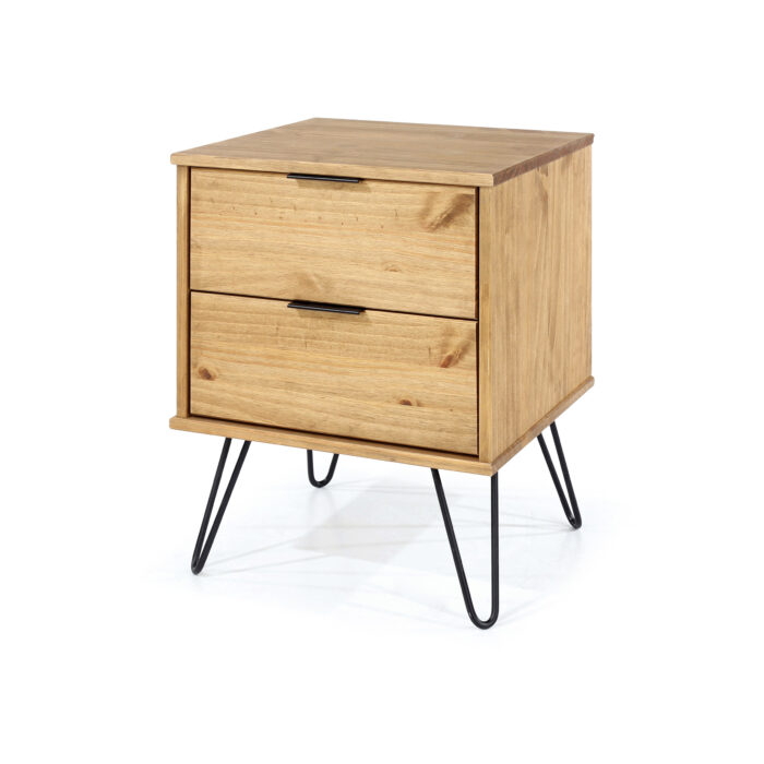 Core Augusta 2 drawer bedside cabinet in antique waxed pine -23638