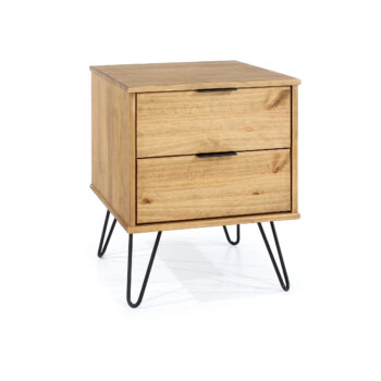 Core Augusta 2 drawer bedside cabinet in antique waxed pine -0