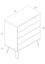 Core Augusta 4 drawer chest of drawers in antique waxed pine-23642