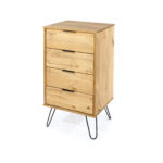 Core Augusta 4 drawer narrow chest of drawers in antique waxed pine-23649