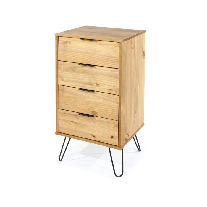 Core Augusta 4 drawer narrow chest of drawers in antique waxed pine-23649