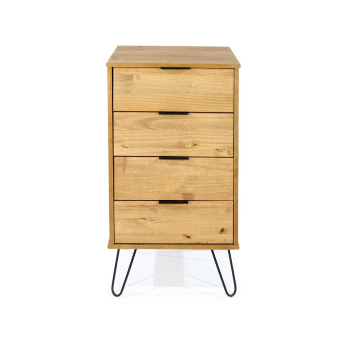 Core Augusta 4 drawer narrow chest of drawers in antique waxed pine-23648