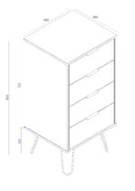 Core Augusta 4 drawer narrow chest of drawers in white-23888