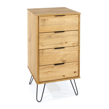 Core Augusta 4 drawer narrow chest of drawers in antique waxed pine-0