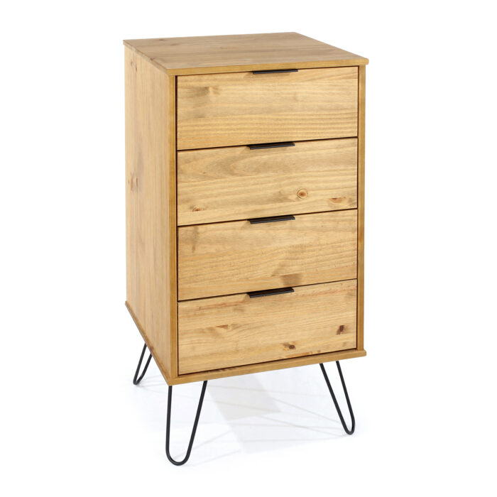 Core Augusta 4 drawer narrow chest of drawers in antique waxed pine-0