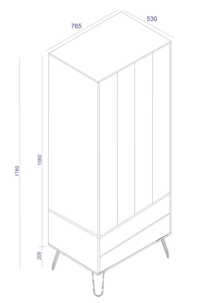 Core Augusta 2 door, 2 drawer wardrobe in antique waxed pine-23657