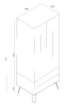 Core Augusta 2 door, 2 drawer wardrobe in driftwood and calico effect-23717