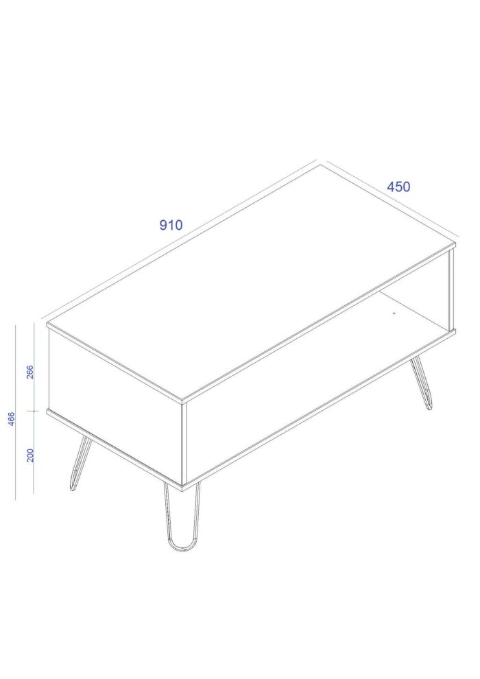 Core Augusta open coffee table in driftwood and calico effect-23728