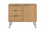 Core Augusta small sideboard with 1 door, 3 drawers in antique waxed pine-0