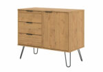 Core Augusta small sideboard with 1 door, 3 drawers in antique waxed pine-23674