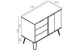 Core Augusta small sideboard with 1 door, 3 drawers in grey-23835