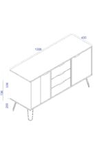 Core Augusta medium sideboard with 2 doors, 3 drawers in grey-23846