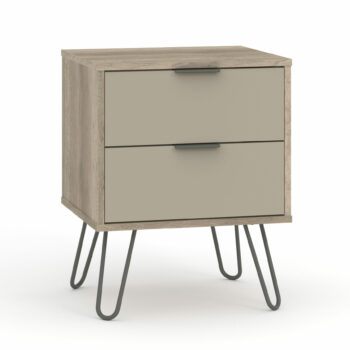 Core Augusta 2 drawer bedside cabinet in driftwood and calico effect-0