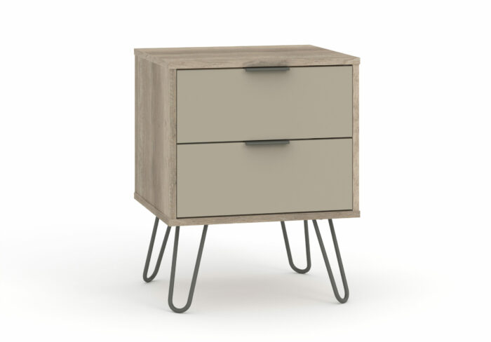 Core Augusta 2 drawer bedside cabinet in driftwood and calico effect-0