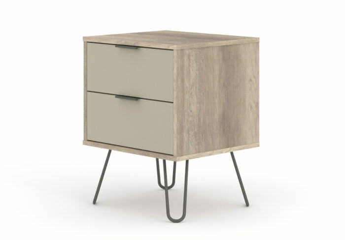 Core Augusta 2 drawer bedside cabinet in driftwood and calico effect-23687