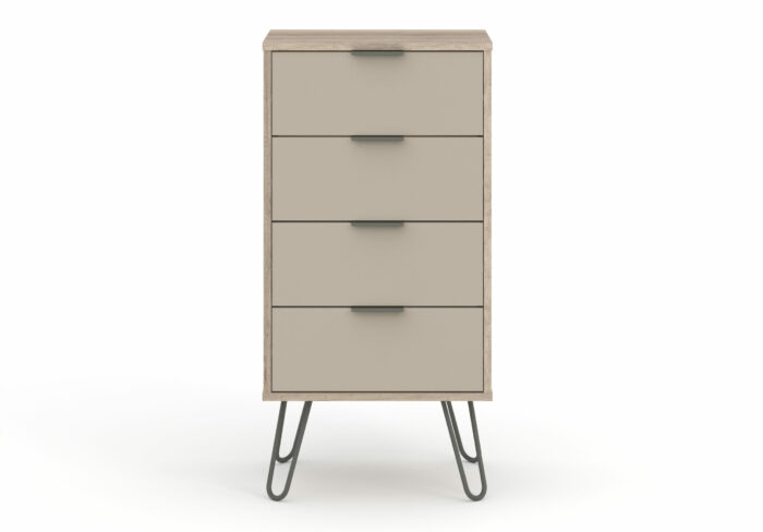 Core Augusta 4 drawer narrow chest of drawers in driftwood and calico effect-23704